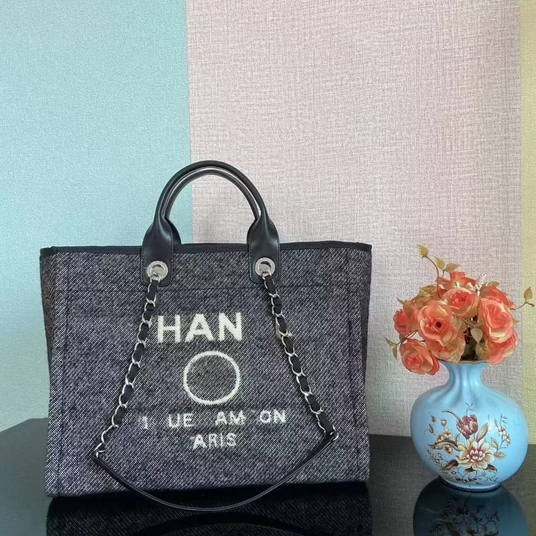 

Luxury design fashion lady handbag large canvas embroidered beach tote large women shopping bag, Coin purse