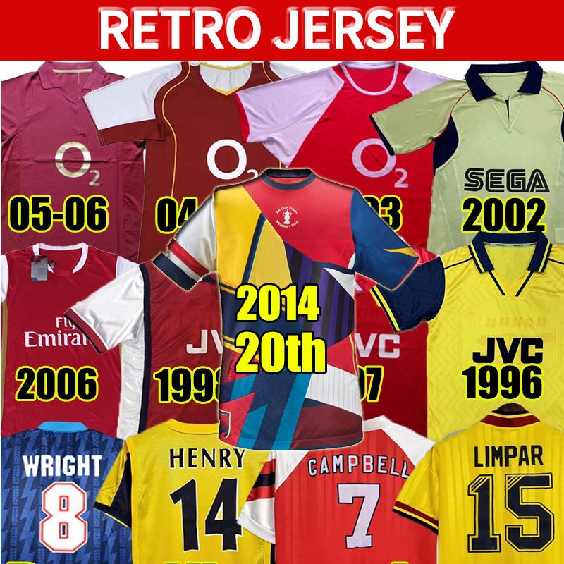 

Gunners HENRY Retro Soccer Jerseys Arsen HIGHBURY PIRES REYES 2004 02 03 05 06 92 93 94 95 96 98 99 BERGKAMP ADAMS Persie Galla 88 89 90 Vintage Classic FOOTBALL SHIRT, Asenna 1994 away