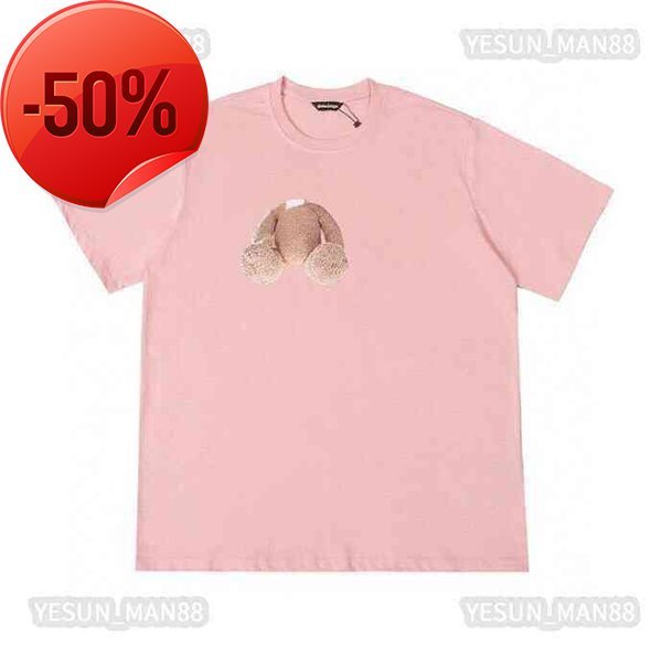 

European Digner Luxury Summer Palms Angle t Shirt Classic Bear Printed Fashion Mens and Womens Leisure Loose Pa Round Collar Short Sve Tee 51