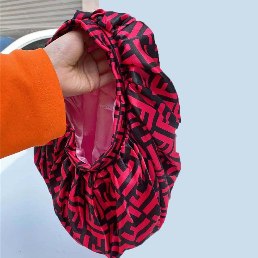

SC88-SC100 24style Letter Designer Double Layer Shower Caps Wide Brimmed Sleeping Hat Women Stretch Satin Hair Care Bonnet Nightcap Bathroom Accessories Wholesale
