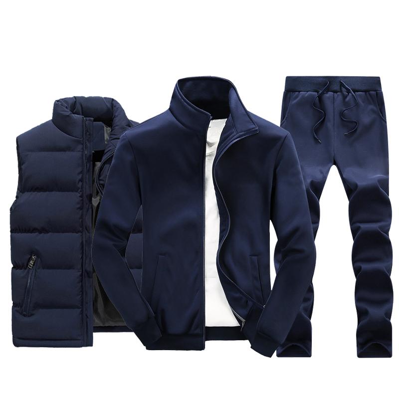 

Men's Tracksuits 2022 Mens Fashion Solid Color Tracksuit Men Warm Vest Jackter And Sweatpants Set 3 Piece Jogger Cotton Casual Sweatsuit, Summer set