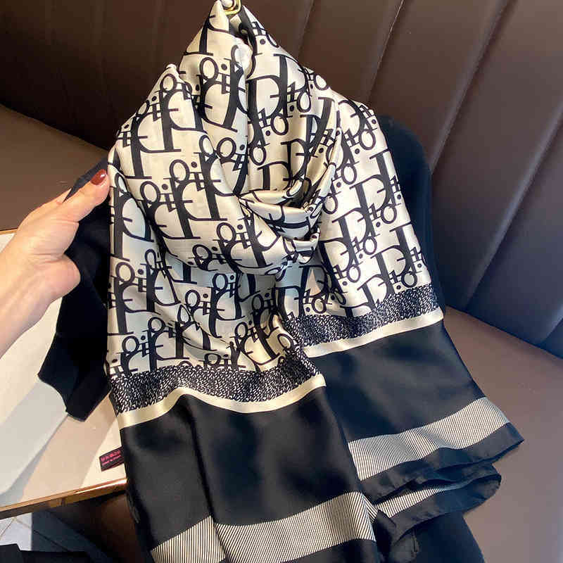 977E Women's new summer lotus leaf collar Cape hooded silk scarf pearl shade multifunctional fashion Baotou hat d letter blue