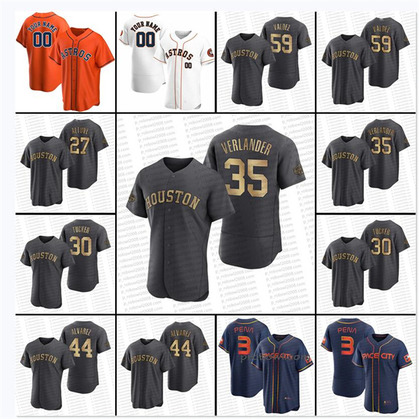 

Astros 2022 All Star Game Jersey Yordan Alvarez Alex Bregman Jose Altuve Jeremy Pena Kyle Tucker Yuli Gurriel Justin Verlander Bagwell Maldonado Valdez, Orange flex players