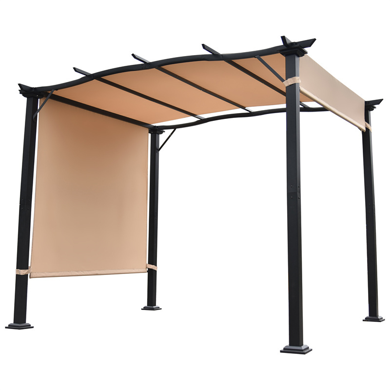 

for Garden set Porch Beach Yard Pergola Gazebo with Retractable Canopy Metal Frame Sunshade & Waterproof Frame Grape Trellis