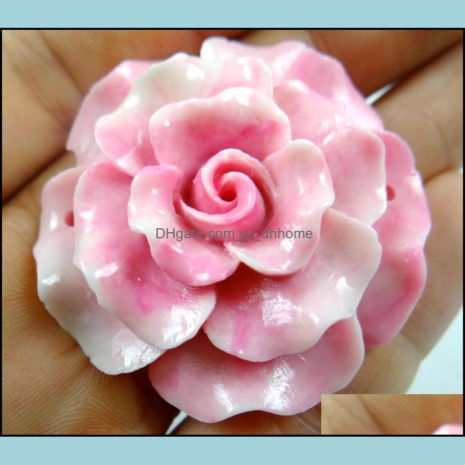 

Pendant Necklaces Pendants Jewelry Natural Stone Quartz Crystal Chinese Red Organic Cinnabar Flower For Dhsay