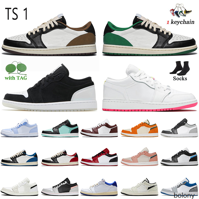 

TS 1 Cactus Jack Dark Mocha 1s Low Jumpman Basketball Shoes Fashion Women Mens Jorden1s Diamond Edge Glow Black University Blue Brushstroke, B12 36-46 mighty swooshers pink