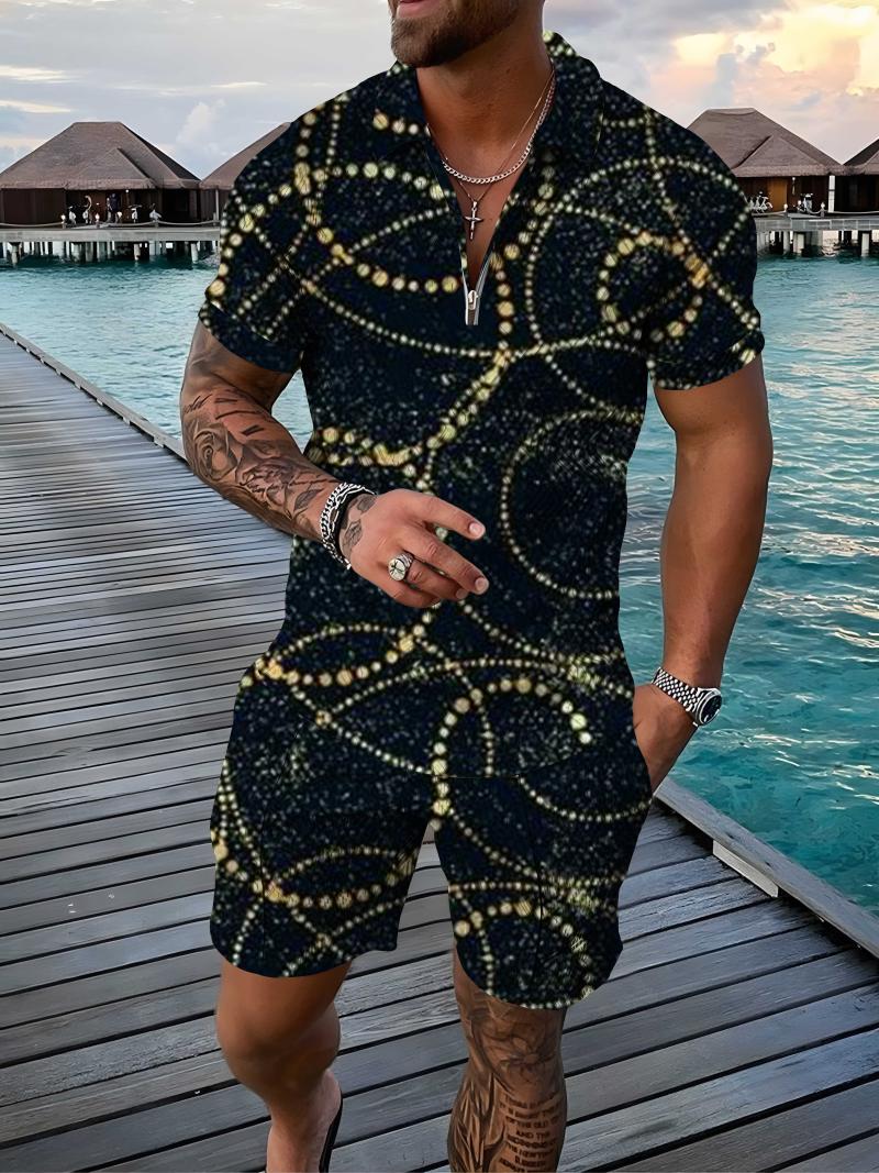 

Men' Tracksuits Summer Fashion Men' Shirt Short Sleeve Shorts Suit Streetwear Chain 3D Printing Sportswear SuitMen' Men'sMen, Chj-cs-sl21