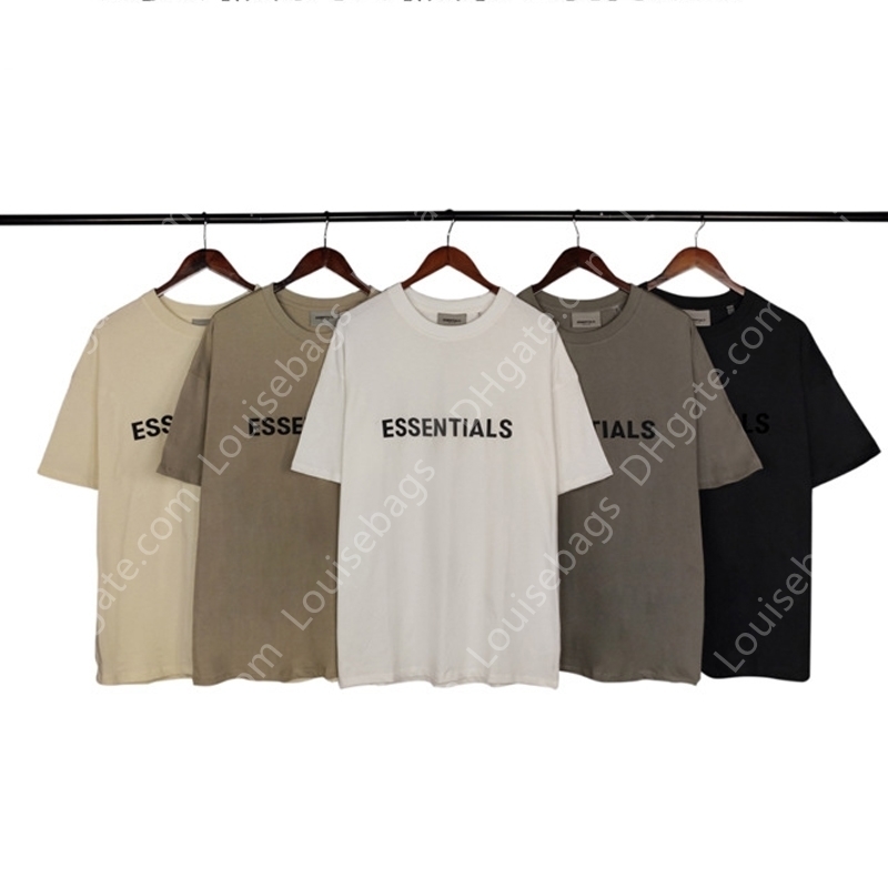 

Men's T shirt High Street Men and Women Couple Hip Hop Short Sleeve Shirts Summer Loose Essentials Op Ees, Black