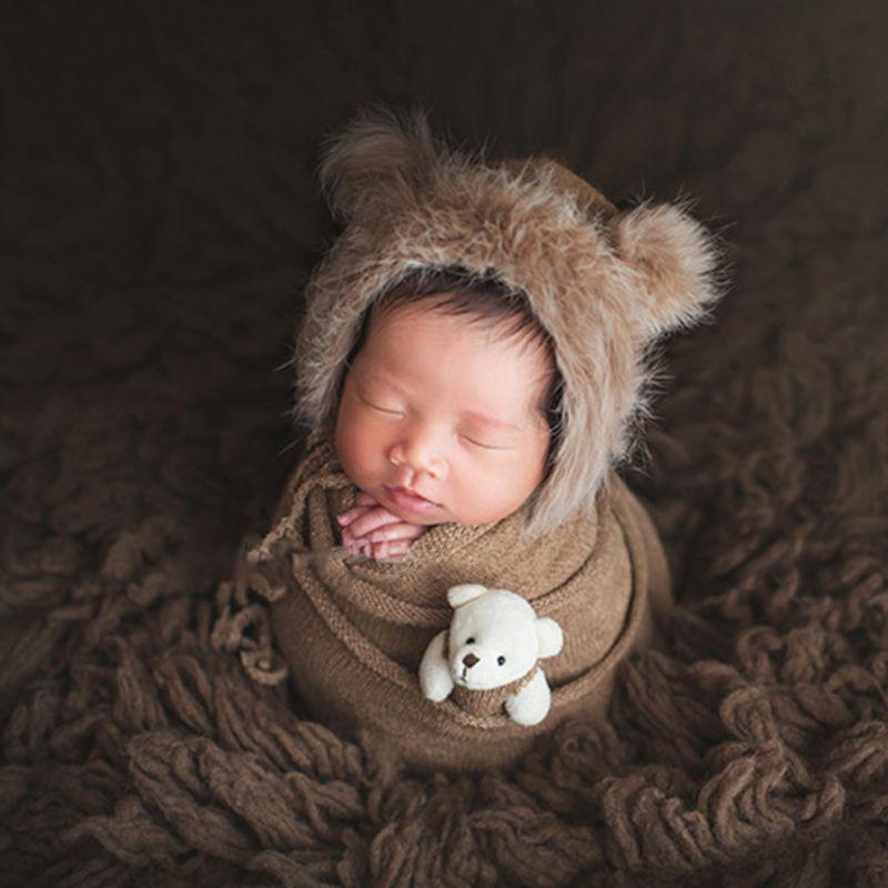 

Blankets & Swaddling Born Pography Props Blanket Baby Cotton Stretchable Swaddle Wrap Po Shooting AccessoriesBlankets, Coffee