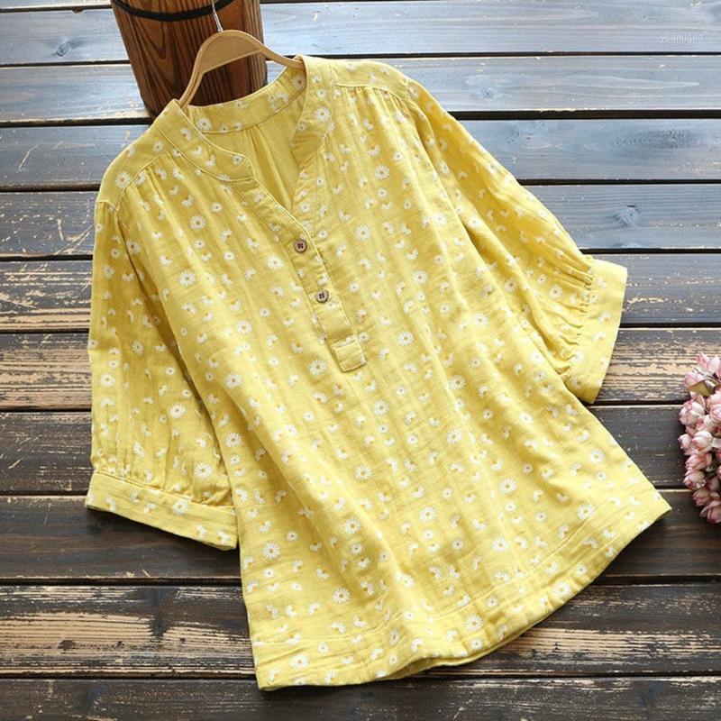 

Women's Blouses & Shirts Summer Shirt Short-sleeved Printed Stand-up Collar Loose Batwing Sleeve Womens Tops Ladies, Blue