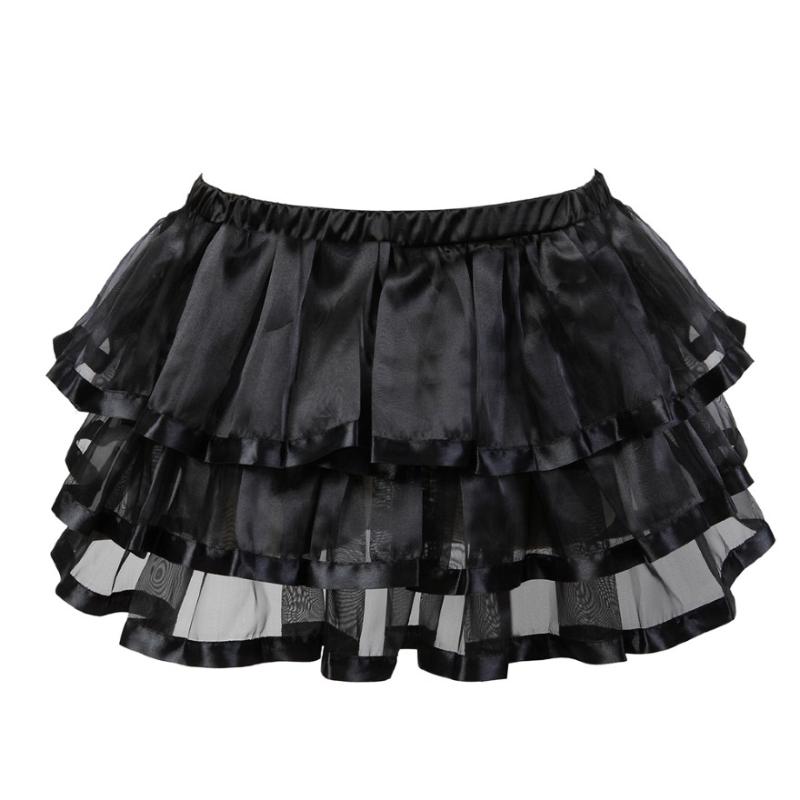 

Skirts Mesh Tutu Skirt Multilayer Striped Pettiskirt Showgirl Party Dance Mini 3 Layers Tulle Women Ball GownSkirts, Black