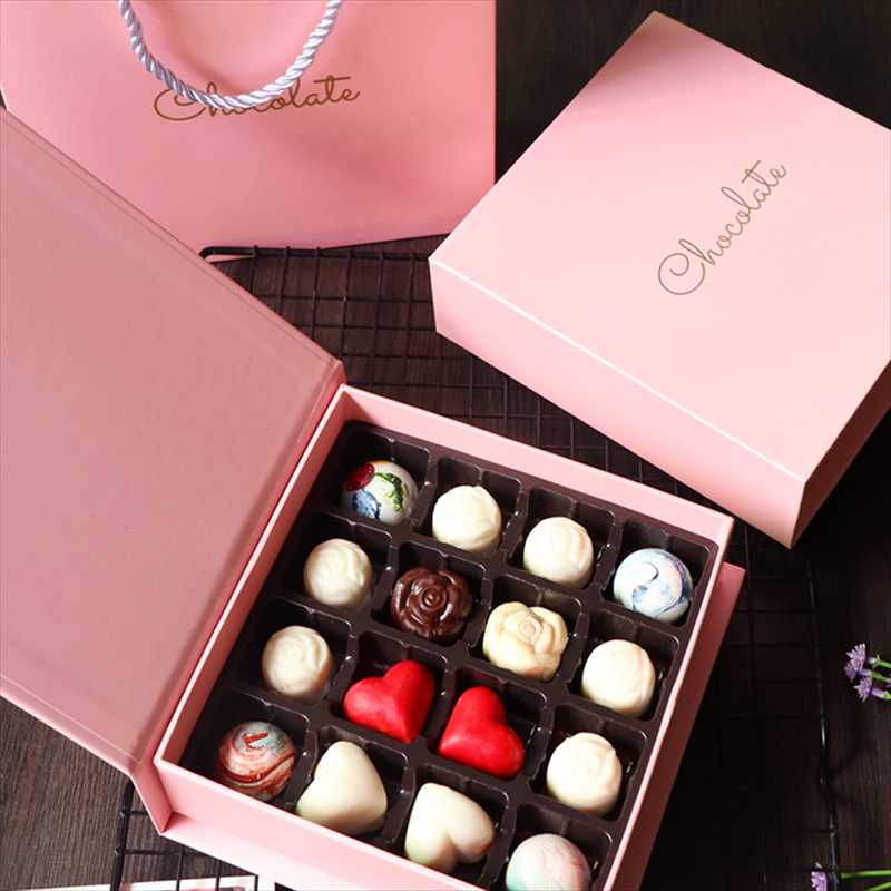 

Gift Wrap 16 Grids Chocolate Packaging Paper Box Bag Set DIY Candy Christmas Wedding Party Packing Boxes For Gifts Baking Favors