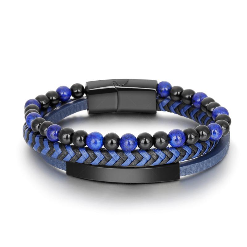 

Charm Bracelets Trendy People Creative Explosive Punk Style Simple Braided Beaded Men's Bracelet Fashion Trend BraceletCharm
