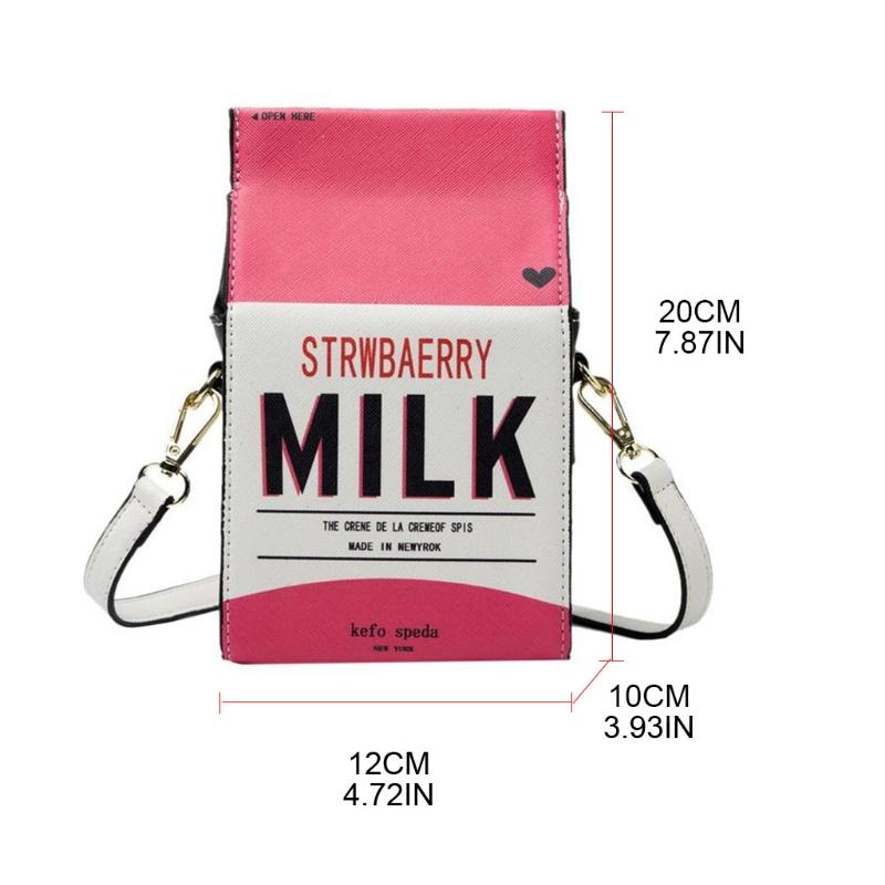 

Shoulder Bags Cute Strawberry Milk Box Crossbody Bag Fashion Women Purses Handbags Cartoon Design Casual Clutch For Girls D0LFShoulder, As shown