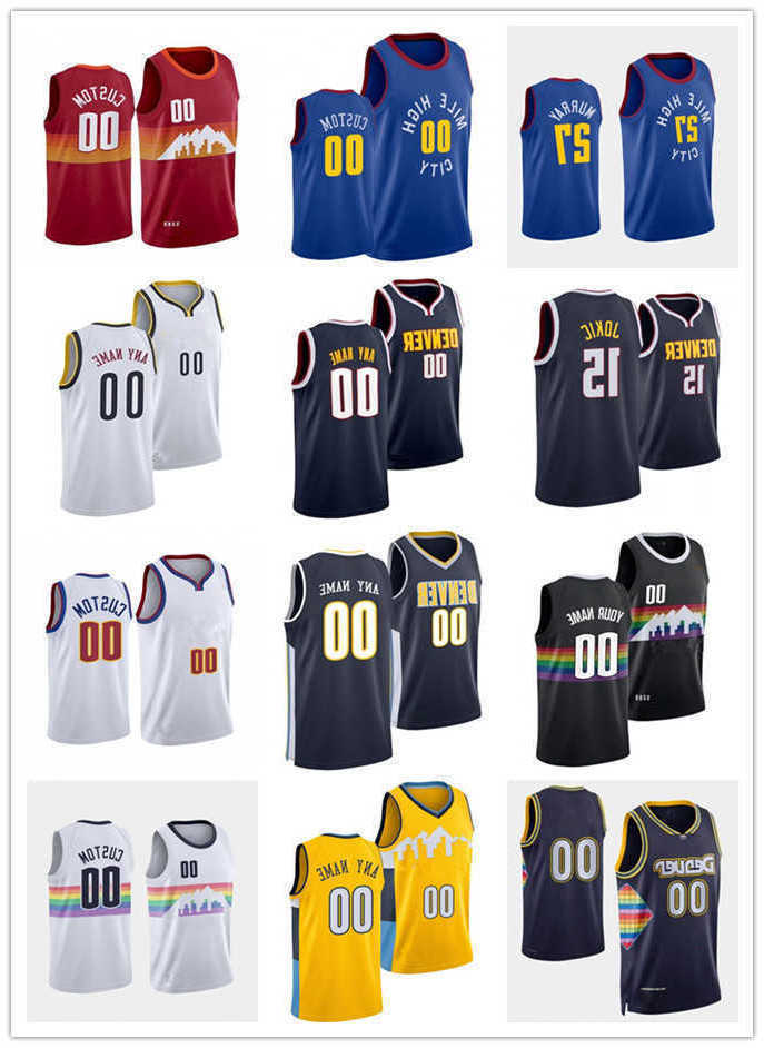 

75th Custom Denver''MEN Nuggets''Jersey Womn Youth Nikola 15 Jokic''Jamal 27 Murray 50 Aaron Gordon 1 Michael Porter Jr. Basketball Jersey, Color