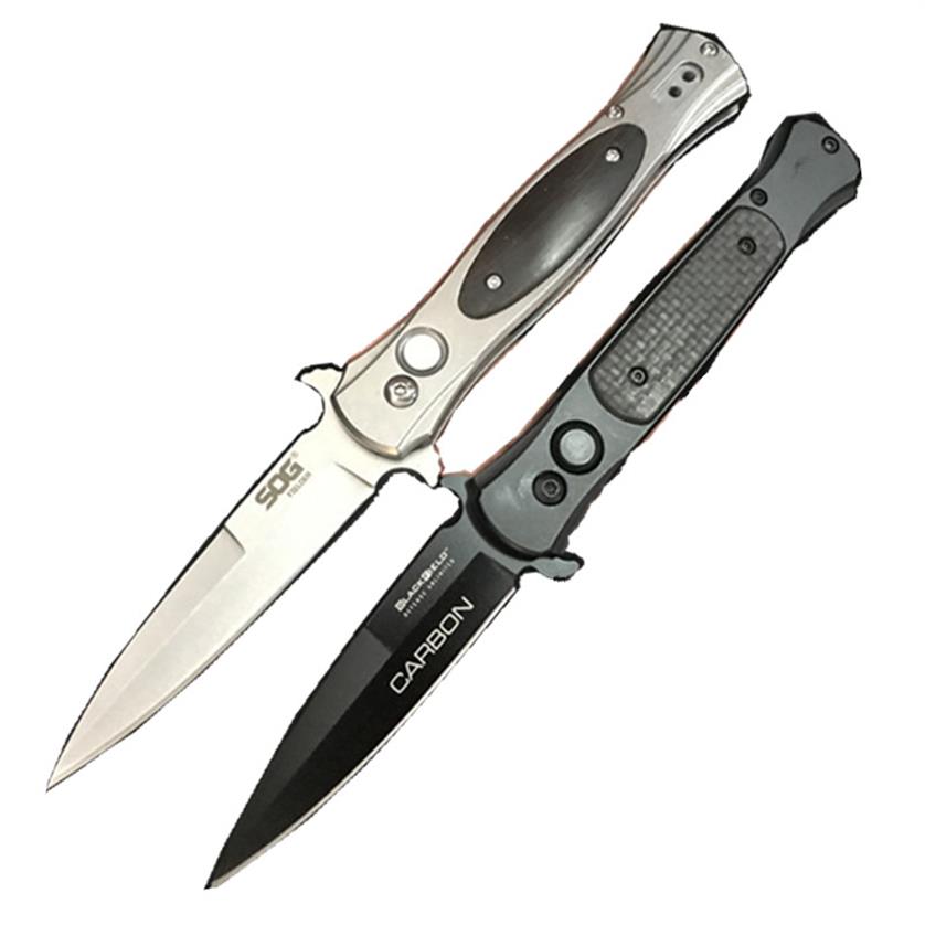 

SOG st-2 carbon fiber steel handle tactical automatic knife CPM bm3300 A07 162 utx85 camping pocket knife210N