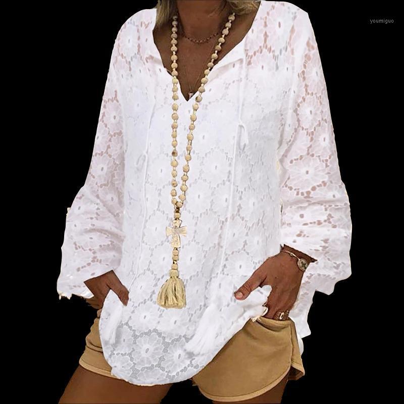 

Women' Blouses & Shirts 2022 Women Spring Vintage Long Sleeve Pullover Shirt Blouse Elegant Lace Tassel Ladies Tops Casual V-Neck Womens, Black