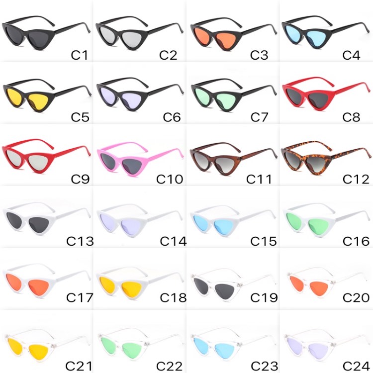 

New Retro Triangle Sunglasses Classic Vintage Women Butterfly Eyeglasses Metal Hinges UV400 Goggles Cat Eye Sun Glasses