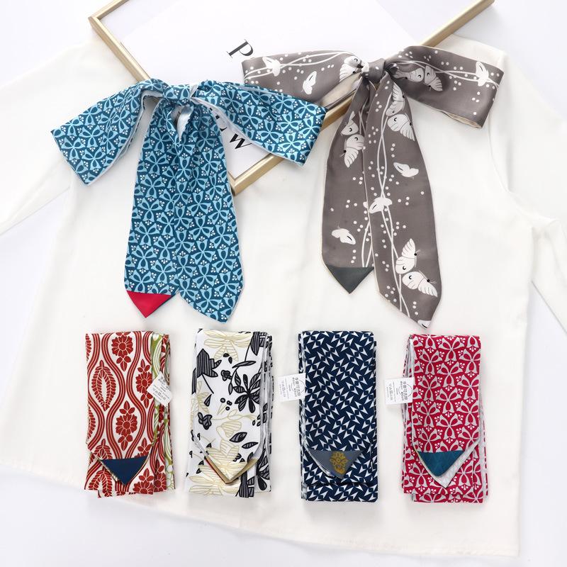 

Scarves Designer Long Narrow Silk Ribbon For Hair Purse Bag Handle Scarf Muffler Ladies Fashion Head Women FoulardsScarves
