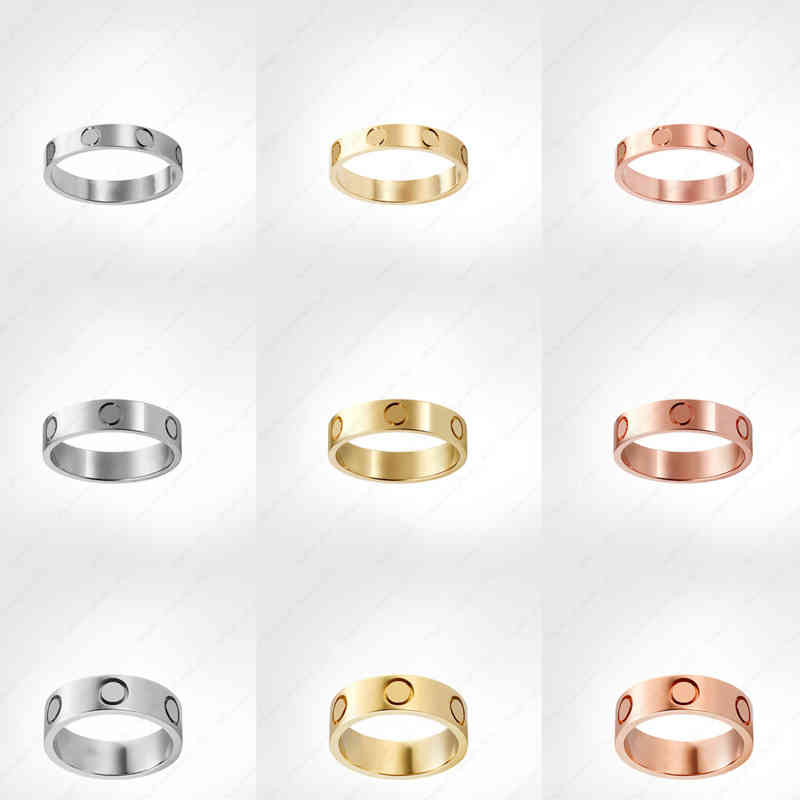 

High Quality Car 22 ti Love Screw Ring Mens Rings Classic Luxury Designer Jewelry Women Titanium Steel Alloy Gold-plated Gold Silver Rose Never Fade Not Allergic