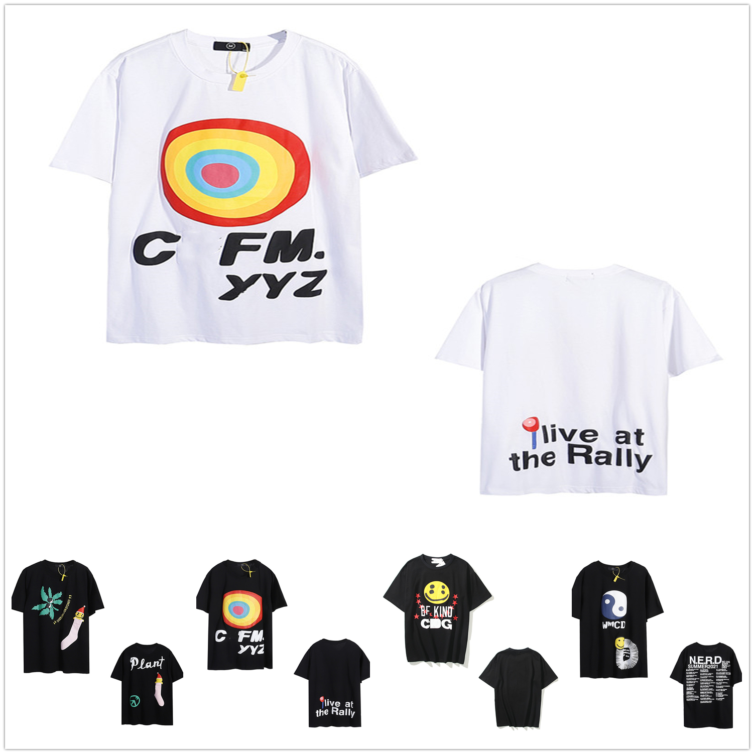 

Men t shirt Casual T-shirt cpfm smiley face same style quick-drying cotton top men's breathable sweat-absorbing training sportswear couple B04, Button