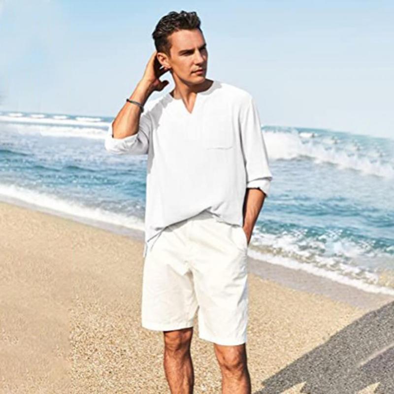 

Men's Casual Shirts Breathable Trendy V Neck Quick Dry Summer Tops Solid Color Men Easy To Wash Daily GarmentMen's, Army green