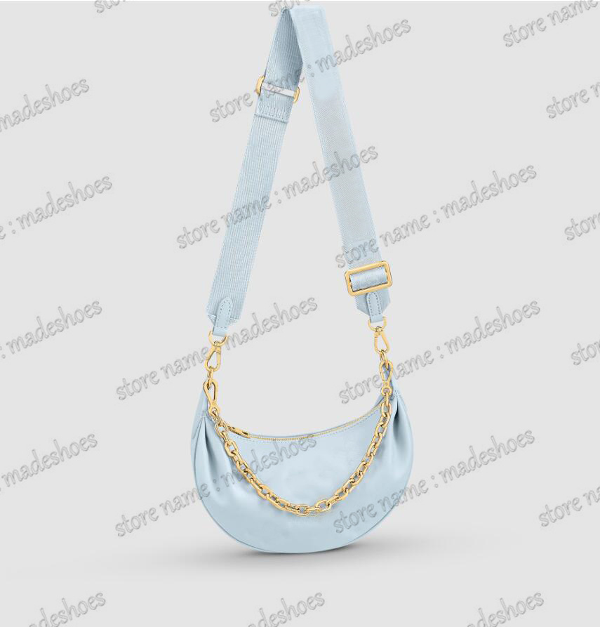 

22SS Bubblegram collection Shoudler Bag OVER THE MOON Half-moon Hobo Embroidered Puffy Monograms Leather Flower Purse Womens Designer Handbag, 01