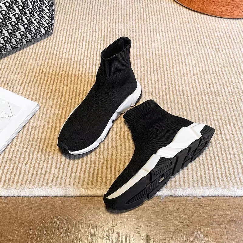 

2022 Hot Designer Sock Casual Shoes Luxury Women Men Leather Lace Up Platform Oversized Sole Sneakers White Black Spend Sneakers With Box, #8
