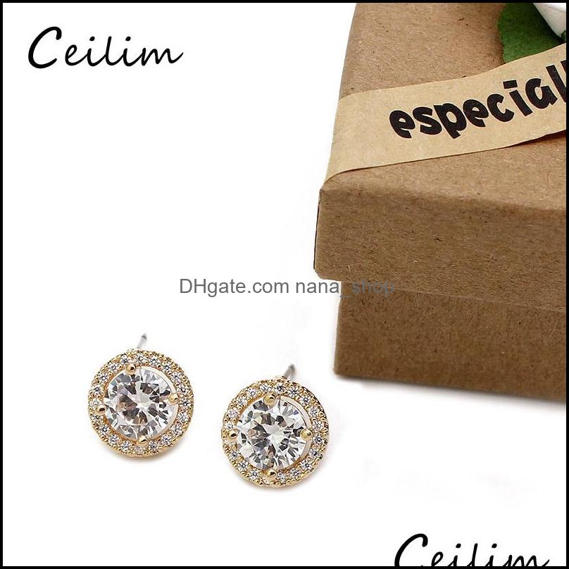 

Stud Earrings Jewelry Fashion New Arrivals Classic High Quality Cubic Zirconia Earring Minimalist Wedding For Women Designer Drop Delivery 2