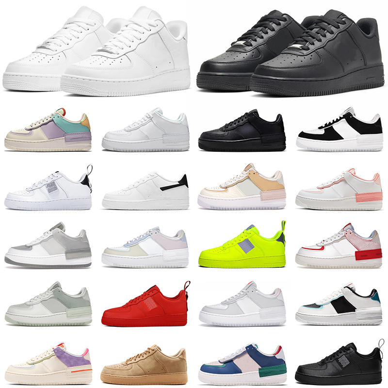 

classic 1 running shoes 1s men women sneakers Triple White Black Utility mens womens trainers sports outdoor, White pink