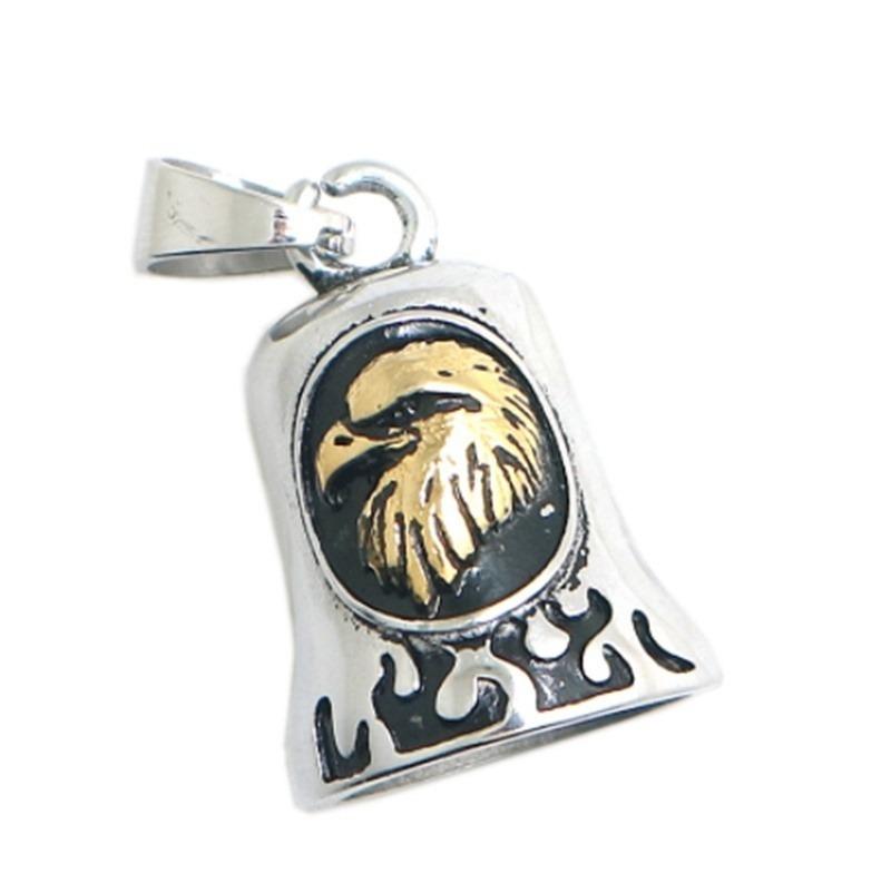 

Pendant Necklaces Men High Quality Metal Cool Flame Eagle Carving Bells NecklacesPendant