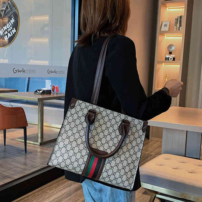 

Handbag Bag female new tote bag simple versatile handbag large capacity commuting shoulder bag female, Coffee style