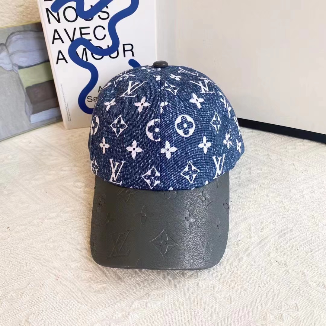 Louis Vuitton Baseball cap men's and women's summer thin section Korean fashion all-match embroidered letters soft top cap