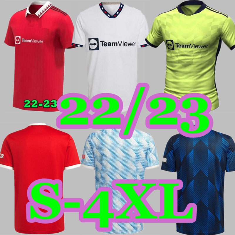 

21 22 23 SANCHO PLAYER soccer jerseys RASHFORD MAN 2022 2023 football shirt man UTd CAVANI B. FERNANDES men kids kit VARANE FRED Shaw McTominay, Yellow