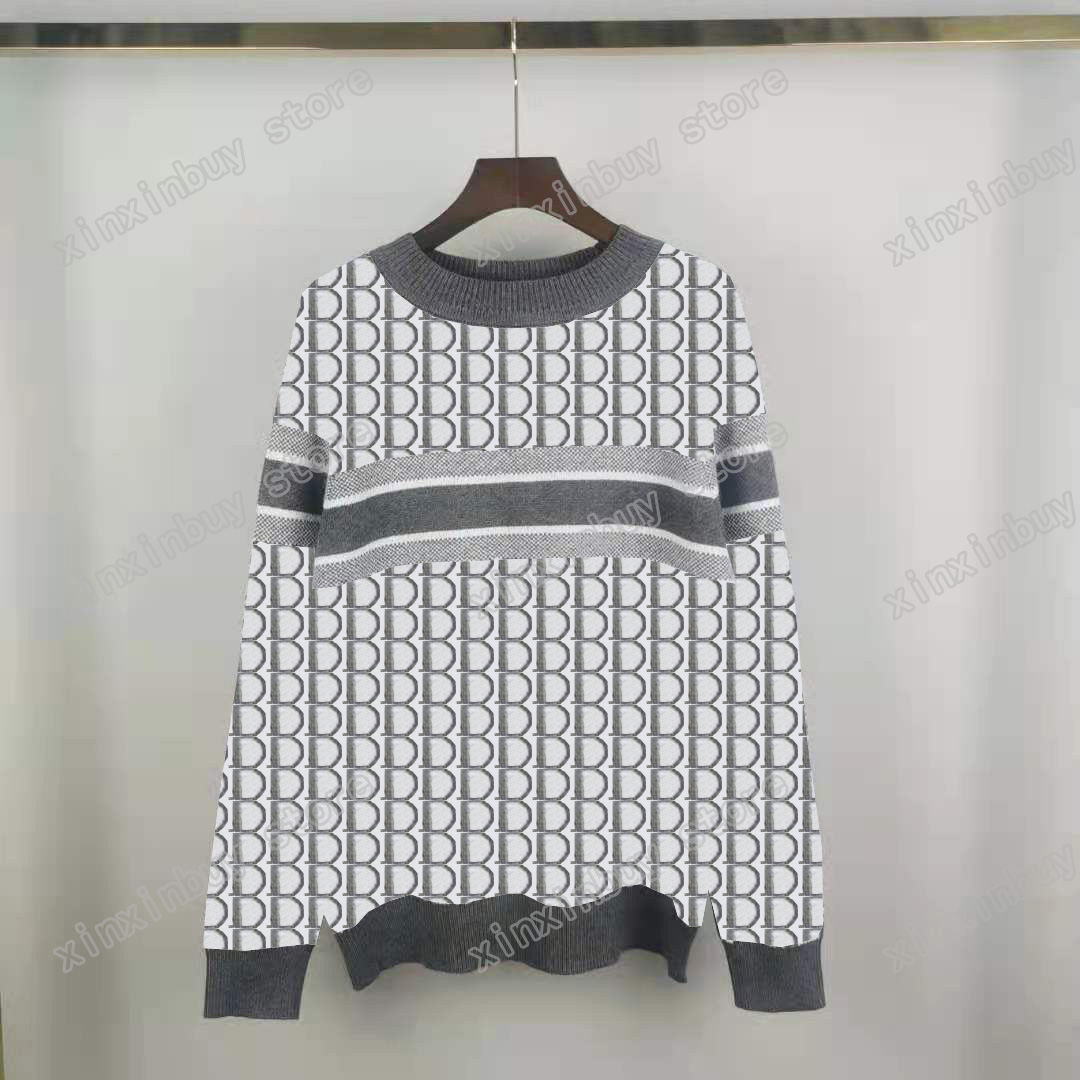 

21ss Designers Sweaters luxury Mens Womens Jacquard letter Man Paris Fashion Tee high Quality Tees Street long Sleeve luxurys black gray