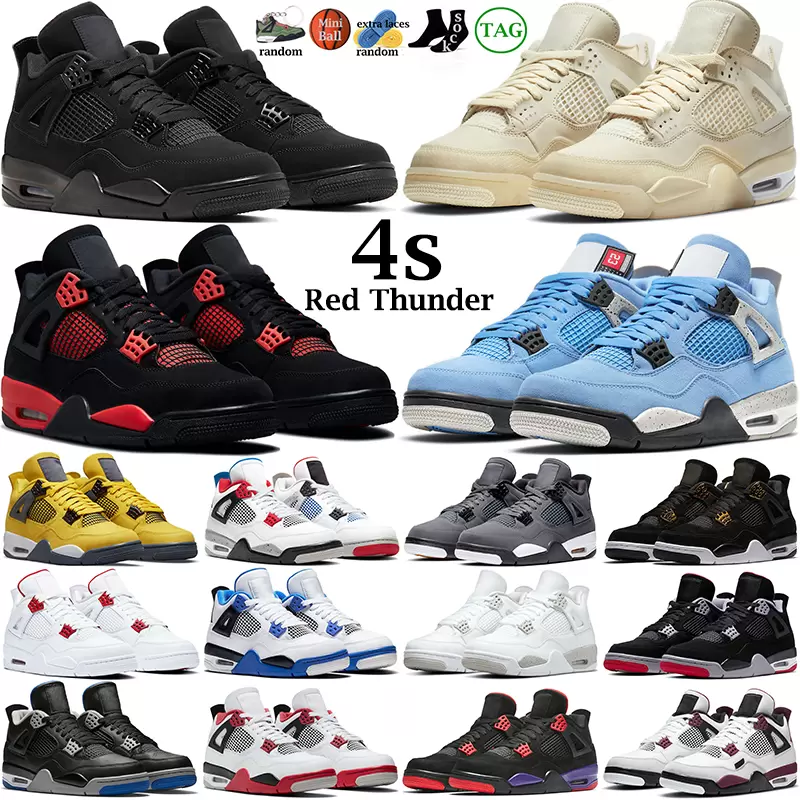 

2022 men basketball shoes women 4s Red Thunder 4 Black Cat Sail White Oreo Cactus Jack Dark Marina Blue Mocha University Cool Grey mens outdoor sports sneakers, 23