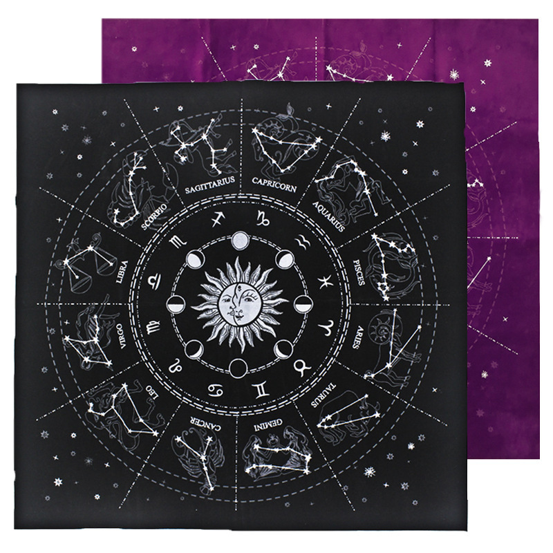 49x49 cm Flanel Tarot Doek Divination Astrology Board Game TarottableCloth Starry Zodiac TableCleoth gratis ups