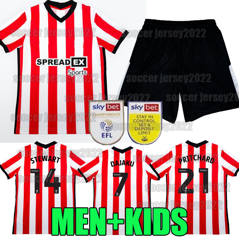 

SUNDERLAND 22 23 soccer jerseys home 2022 2023 camiseta de futbol DAJAKU EMBLETON BROADHEAD Gooch O'NIEN Stewart PRITCHARD NEIL MCGEADY football shirts MEN KIDS kit, Gk black kids