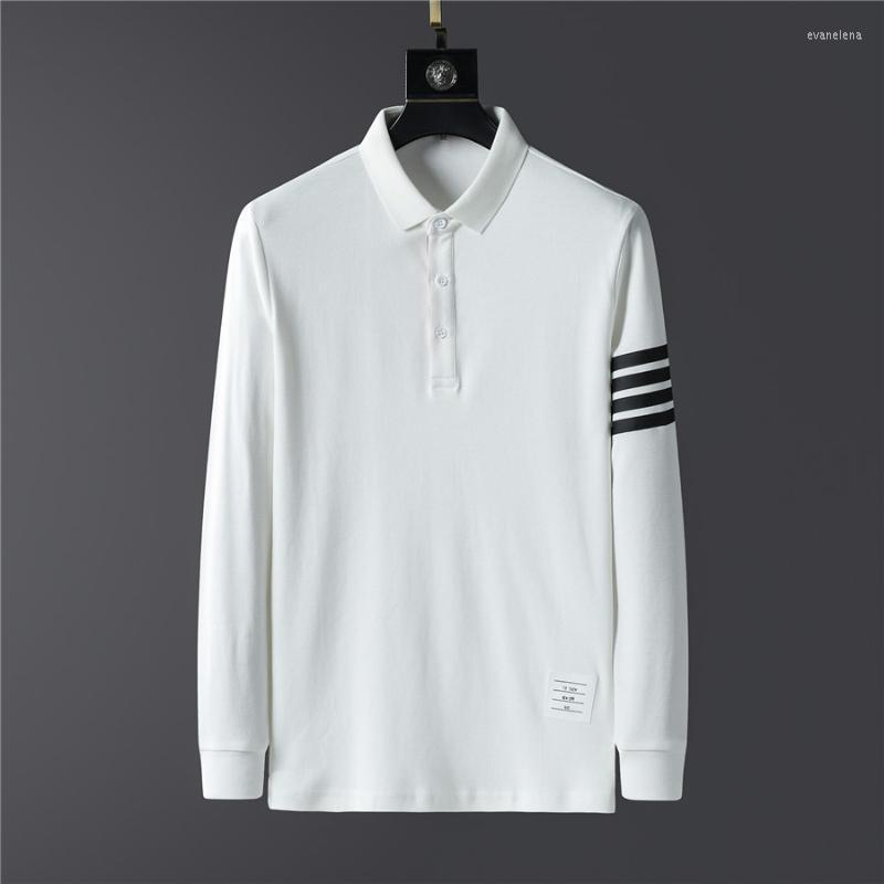 

Men's Polos Top Grade Brand Shirt For Men Cotton Slim Business Casual Long Sleeve Tops 2022 Korean Style Autumn Coats ClothingMen's Men'sMen, Black