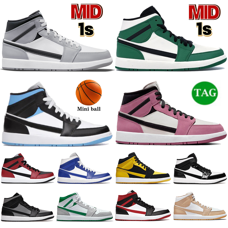 

Top mid 1 1s Basketball shoes Kentucky university blue black white light smoke grey 2.0 Pine Green berry pink Shadow Red Carbon Fiber men Sneakers women Trainers, 48 shoe box