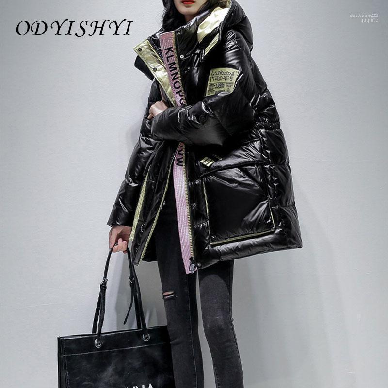 

Women' Down & Parkas 2022 Puffer Jacket Women Short Parka Fashion Hooded Korean Thick Winter 90 White Duck Coat Loose Casual Warm Outwear Q