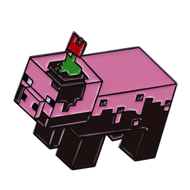 

Pixel Style Pink Pig Game Enamel Pin Lapel Pins for Backpacks Women's Brooch Cute Badges on Clothes Accessories Gifts for Kids, As picture
