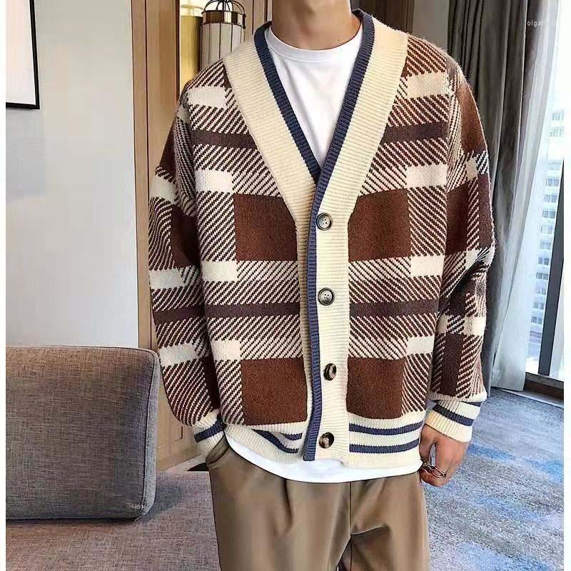 

Men' Sweaters Men' Casual Cardigan Korean Version Of The Laziness Sweater Male Wild Coat Loose Thick Wool Outer Needle SweaterMen' Ol, Black