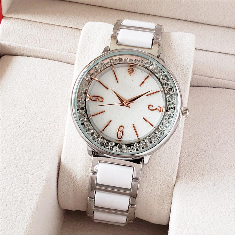 

Popular Fashion Watches Women Girl crystal Metal steel band quartz wrist watch Di14289R, Silver black