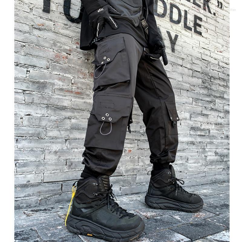 

Men's Pants Stylish 2022 Japanese Fashion Harajuku Streetwear Cargo For Men Ribbon Pockets Joggers Techwear Men's Trousers Hip HopMen's, Black