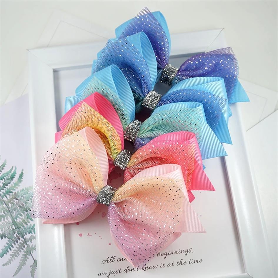 

10pcs Glitter Knot Hair Bows Princess Lace Hair Clips With Bling Dots Hairpins For Girls Fashion Kids Headwear Hair Accessories289b