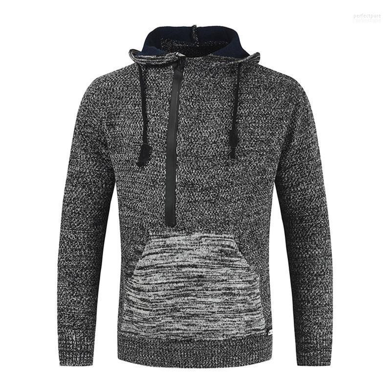 

Men's Sweaters 2022 Winter Men Hoodies Sweatshirts Male Casual Hoodie Warm With Pocket Pullover Cotton Hooded Solid Hat Top Perf22, Gray