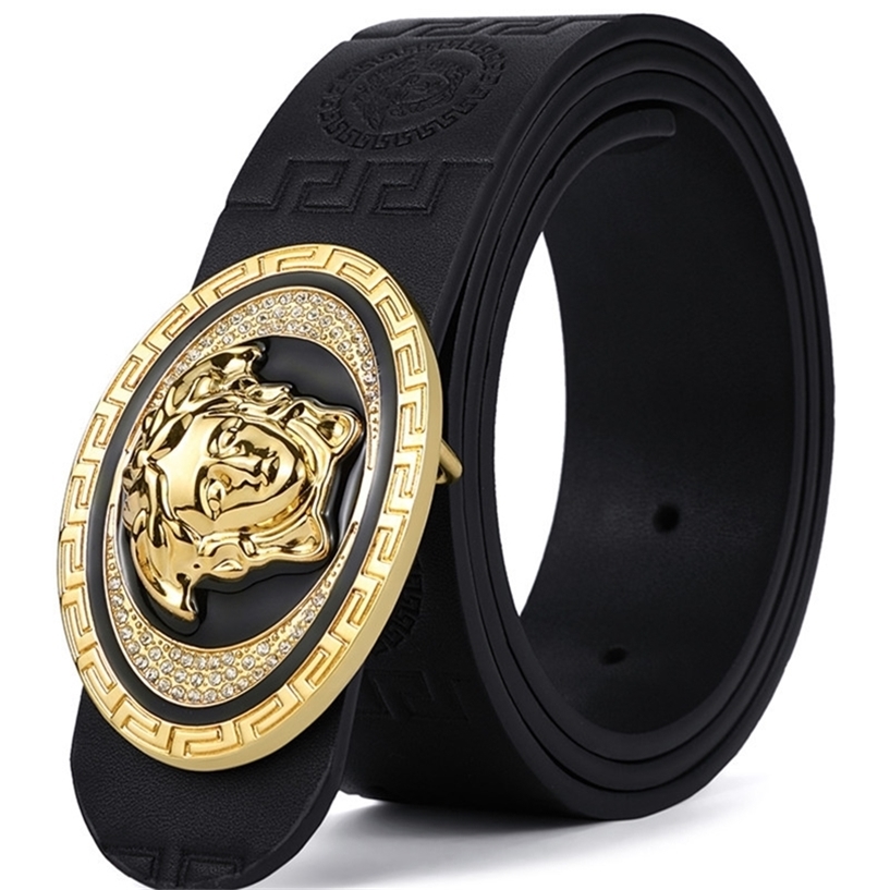 

men' Ver Designer belt Blet young people pure cow leather mooth buckle product Medua pant V6X5 lilop, Black