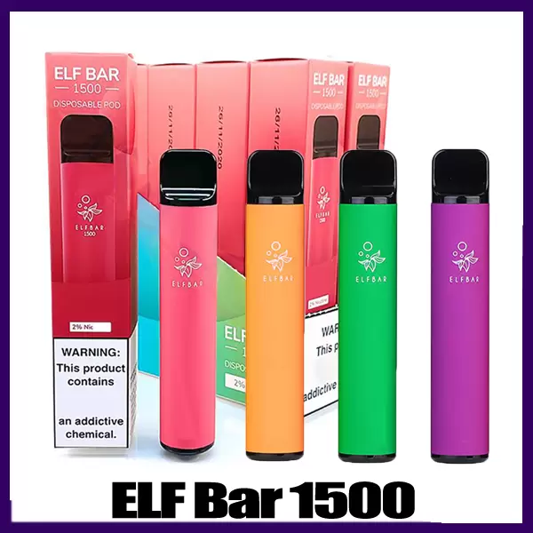 

ELF BC 1500 puffs Disposables Vape kit Electronic Cigarettes Device starter Kit 650mAh Battery 13ml Pre-Filled pod with built-in coil chargeable Pen wholesale