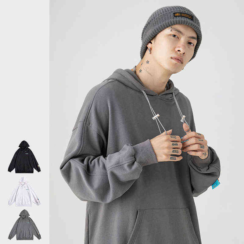 

H3514 Autumn Hooded Sweatshirts For Men Letter Print Drawstring Hip Hop Streetwear All-Match Youthful Hoodies Coats Pullovers T220726, H3514 black